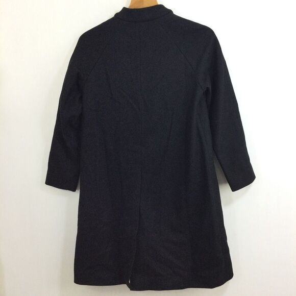 Cos Womens Wool Cashmere Overcoat Coat Jacket Side Slit Pockets Black Size 2 - Picture 5 of 14